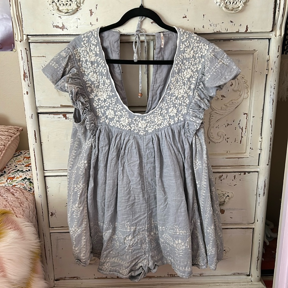 Free People Embroidered Romper